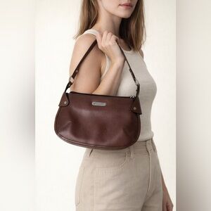 Kenneth Cole Reaction Brown Leather Shoulder Bag
